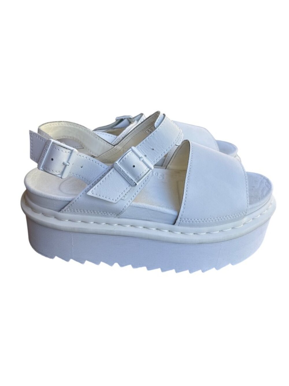 Dr. Martens Voss Quad Womens US 10 White Leather Platform Sandals